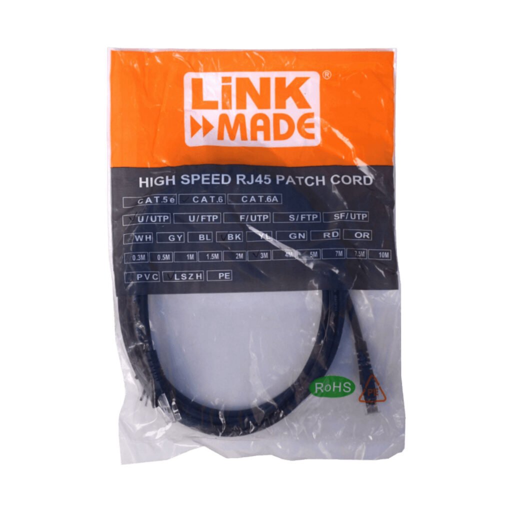 CP6N-30L - LINKMADE 3MT CAT6 NEGRO LSZH CABLE PATCH INYECTADO MULTIFILAR