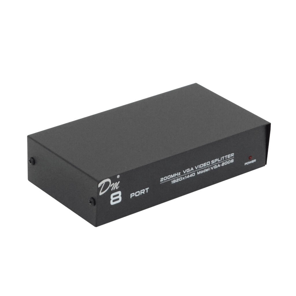 VGA-1X8 - VGA-2008 Video Splitter 8-VGA-H 1-VGA-M 1920x1440 200MHz inc-5V/1A