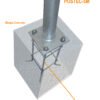 CAN3-POSTE - Alt-355mm 17x17cm Canastillo Fierro ObraCivil Base p/POSTEC-3M Hex23mm - Imagen 4