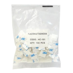 HC-101 - 100-un 2x2cm Fijacion Autoadhesiva Base Blanca p/Amarra 4mm