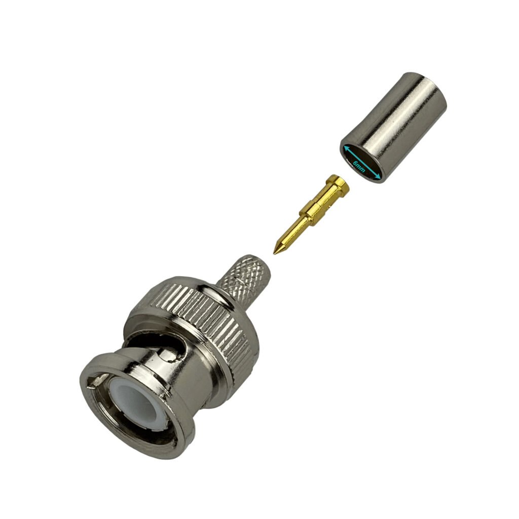 BNC-Macho RG58 LMR195 Conector Crimpeable