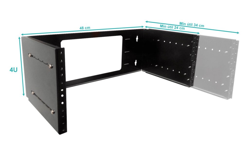 RKB04-3L - LINKMADE 4U BRACKET MURAL ABIERTO AJUSTABLE C/Bisagra