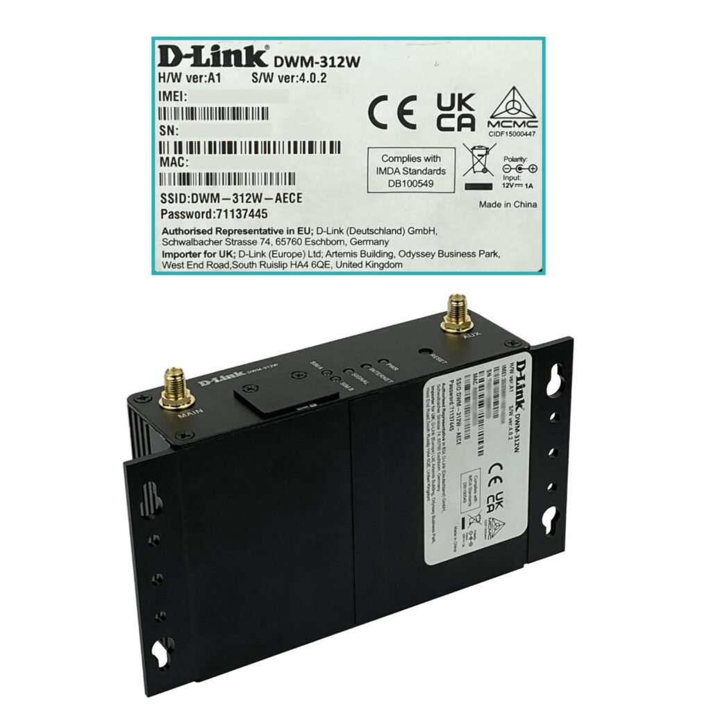 DWM-312W - D-LINK 4G/LTE 2-Sim 1-WAN/LAN 1-LAN 2,4GHz M2M SNMP GSM inc-12V