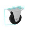 RUEDA-1 - Rueda 1-pulgadas Fija Negra Soporta-18Kg 25x46x53mm - Imagen 2