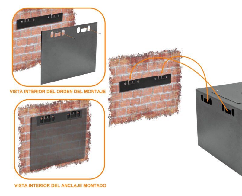 RK04-4L - LINKMADE Laterales-Remov 4U 45cm-Fondo Rack Pared Mural Negro