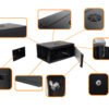 RK04-4L - LINKMADE Laterales-Remov 4U 45cm-Fondo Rack Pared Mural Negro - Imagen 6