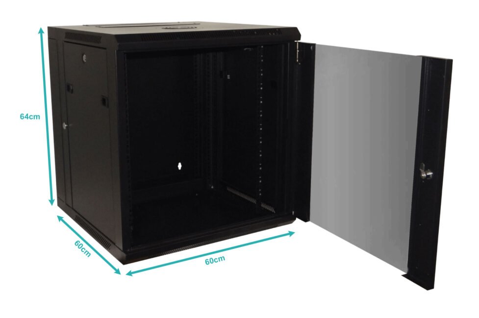 RKD12-6L - LINKMADE 12U RACK DOBLE BISAGRA 60CM-FONDO NEGRO INC-2U