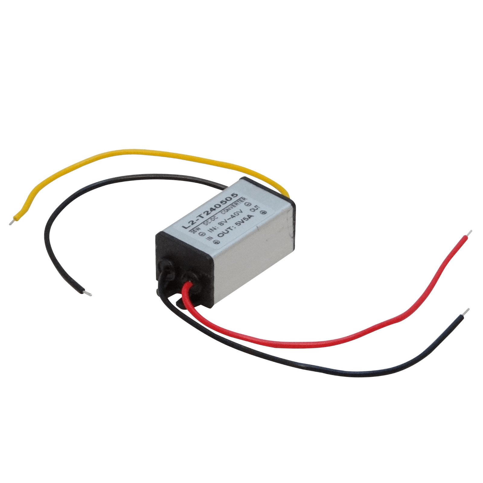 DCDC-5V - Convertidor in:8-40VDC (in:12/24V) out:5VDC 5A 25W DC-DC Step Down