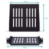 RB101-2L - LINKMADE 1U 10 Pulg-angosto 20cm-Fondo Bandeja Ventilada Acero-1,2mm - Imagen 3