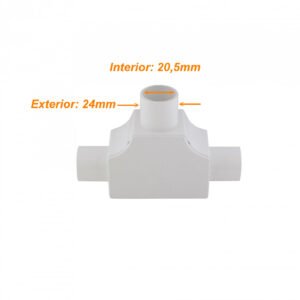 PVC20-TT - LINKCHIP 20mm Tee con Tapa para Tubo PVC Blanco Derivacion en T