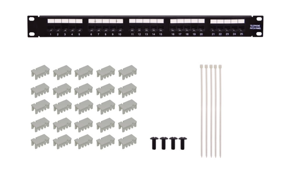 CAT3 25-RJ45 8P8C PATCH PANEL 1U Telefonia