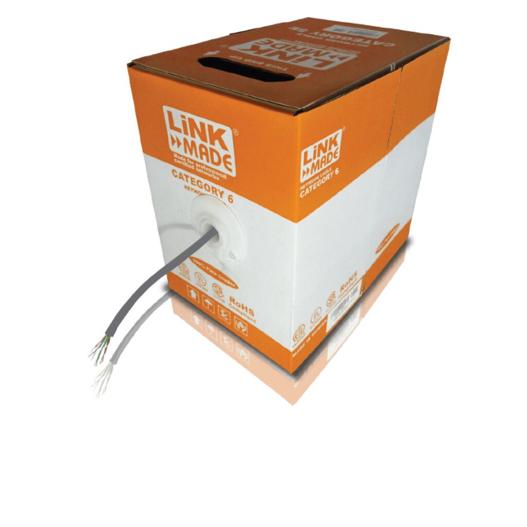 LINKMADE GRIS CAT6 F/UTP 300MT UNIFILAR COBRE CAJA CABLE