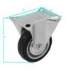 RUEDA-3 - Rueda 3-pulgadas Fija Negra Soporta-30Kg 66x80x95mm - Imagen 3