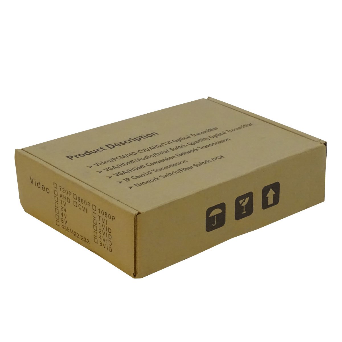 TV2-20KM - 2-Canales 720p 960p FC BNC-H RS485 TX/RX SM 20km Fibra Optica CCTV TVI