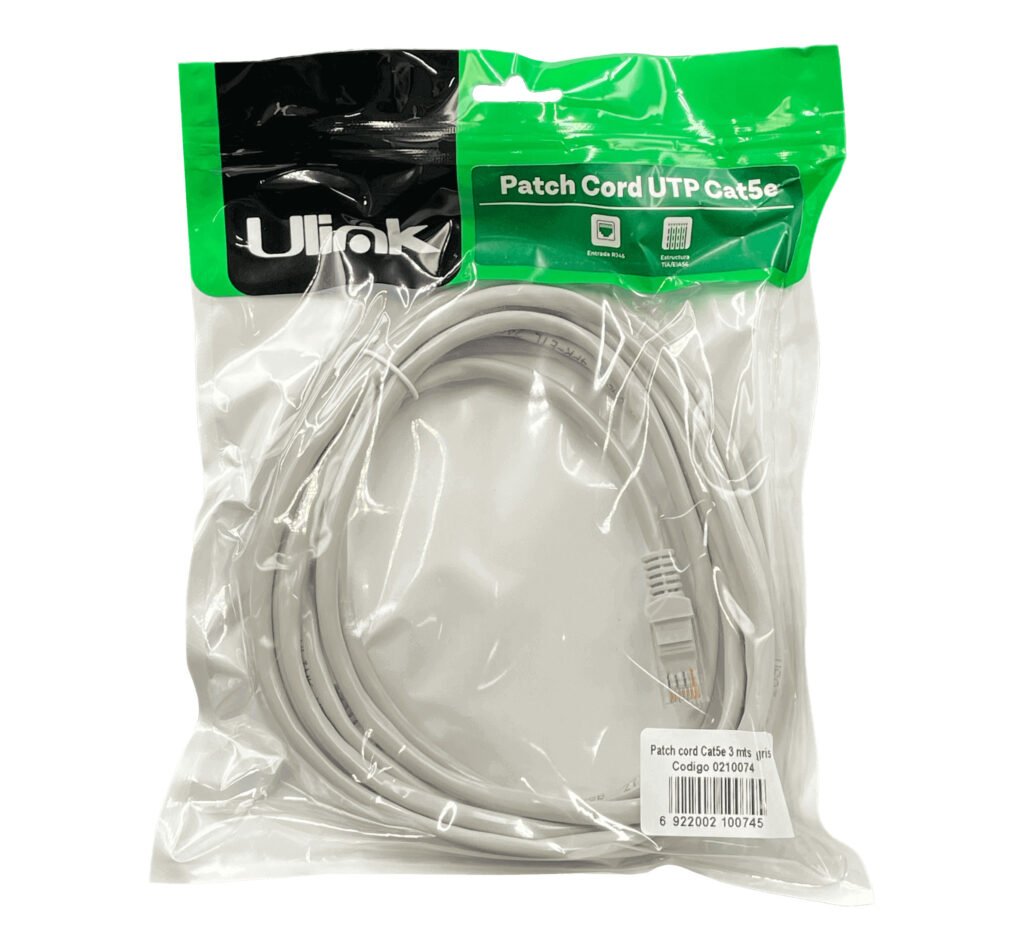 3mt Cat5E Gris Cable Patch Inyectado Multifilar 300cm