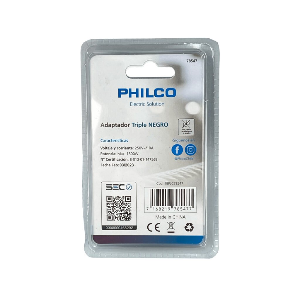 ELG-3 - PHILCO Triple 10A 250V 1500W Enchufe
