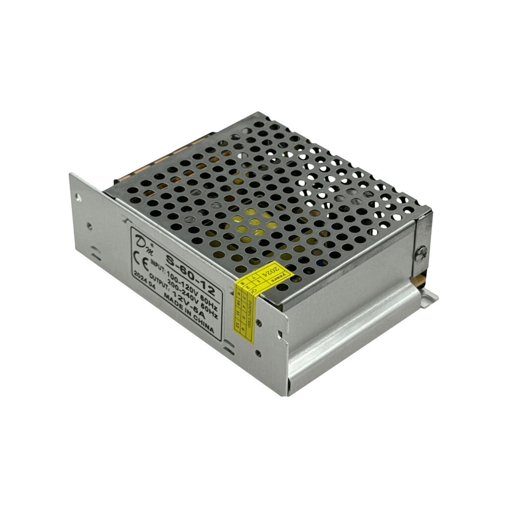 MAX-60W-12 - 12VDC 5A 60W Open-Frame Fuente Poder Interior IP20 Ajustable 100-240V