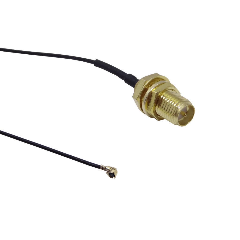 RH1LM-10CM - 10cm U.FL(IPX/IPEX) RPSMA-Hembra CA100 Cable Coaxial Negro