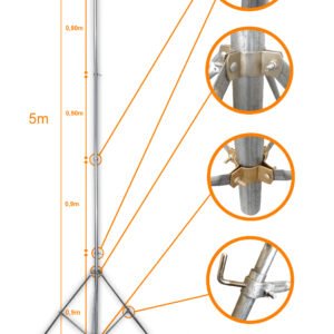 MASTD-5M - LINKMADE 5mt Mastil Liviano Telescopico Galvanizado No-req-piola - Imagen 2