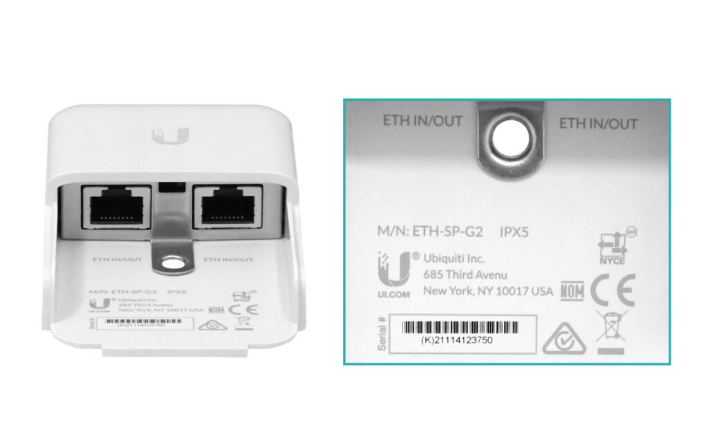 ETH-SP-G2 - UBIQUITI G2 Protector Sobretension Surge 2-RJ45 Exterior Outdoor