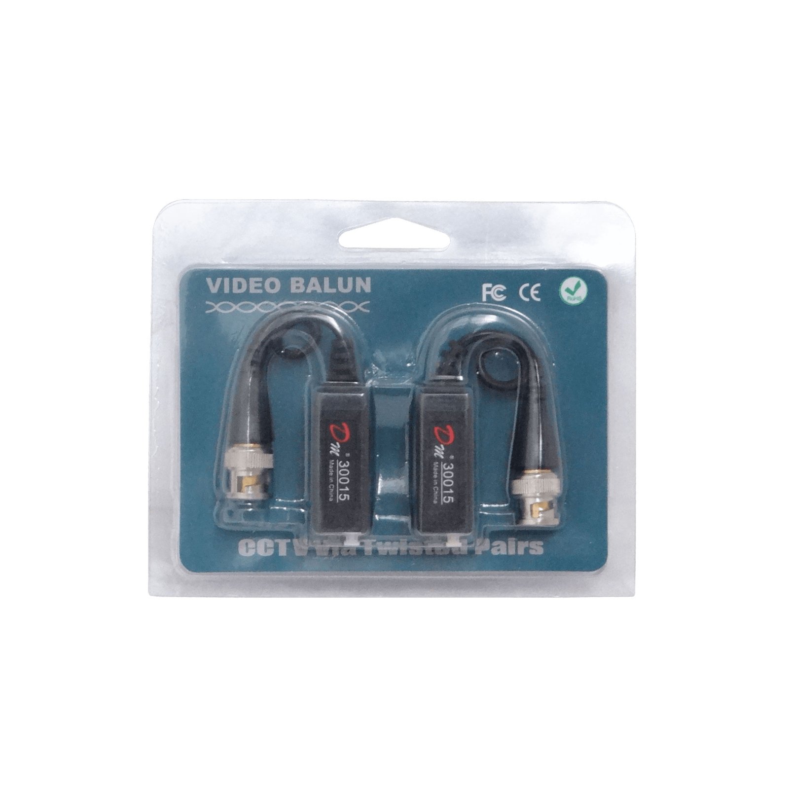 BALUN-PAR - Balun Pasivo 1-Par 2-Unidades CCTV-UTP-BNC BNCM BNC-Macho DC-8MHz
