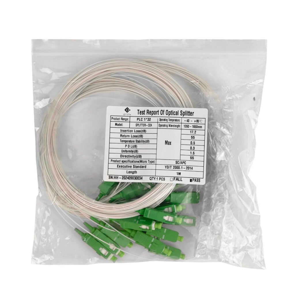SPLITTER-32A - 1x32 SC/APC Divisor PLC p/GEPON/GPON G657A1 0,9mm 1260-1650nm