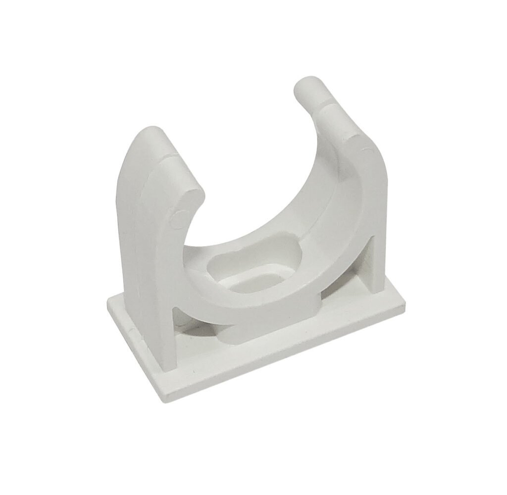 PVC25-A - LINKCHIP 25mm Soporte Fijacion Abrazadera p/Tubo PVC Blanco Tornillo