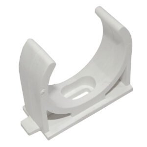 PVC40-A - LINKCHIP 40mm Soporte Fijacion Abrazadera p/Tubo PVC Blanco Tornillo