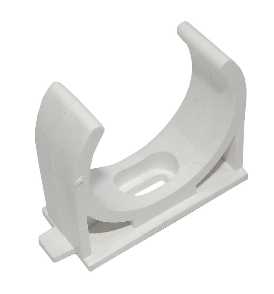 PVC40-A - LINKCHIP 40mm Soporte Fijacion Abrazadera p/Tubo PVC Blanco Tornillo