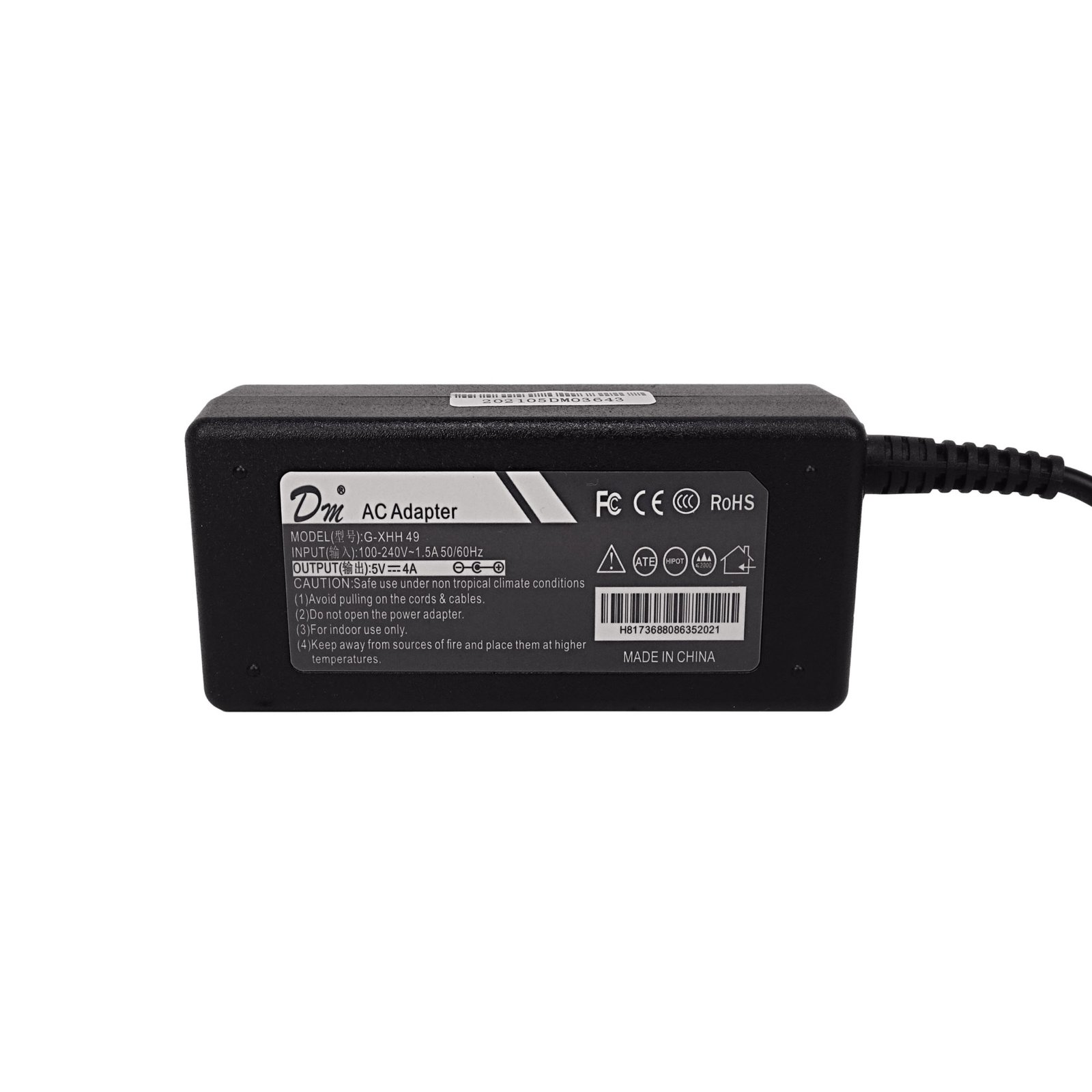 F5-4 - Plug-3,5x1,35mm 5V 4A 20W 100-240VAC Plastica interior Fuente de Poder