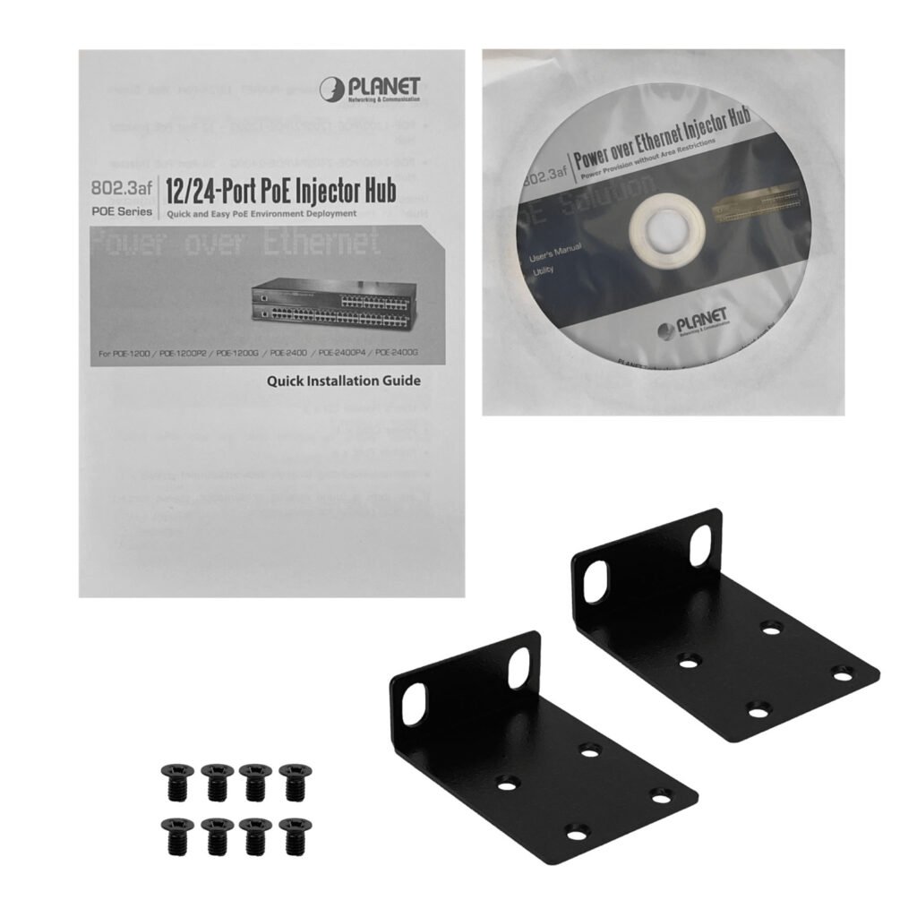 POE-2400G - PLANET Gigabit HUB-PoE 24-Inyectores Admin-LAN 440W 802.3at/af 48-RJ45