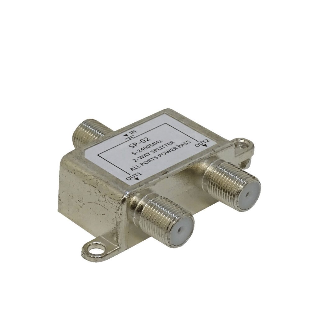 Coaxial 1-F-H 2-F-H 1x2 Divisor Splitter 5-2400MHz 75ohms TV