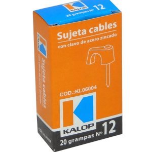 GRAMPA-12 - KALOP 20-UN Nº12 Gris 7,5x11mm Clavo-16x2,25mm Zincado Sujeta-Cable