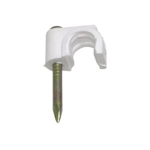 GRAMPA-C6W - KALOP 50-UN C6 Blanca 6x6mm Clavo-15x2mm Zincado Sujeta-Cable Coaxial