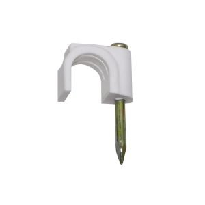 GRAMPA-C8W - KALOP 50-UN C8 Blanca 8x8mm Clavo-12x2mm Zincado Sujeta-Cable Coaxial