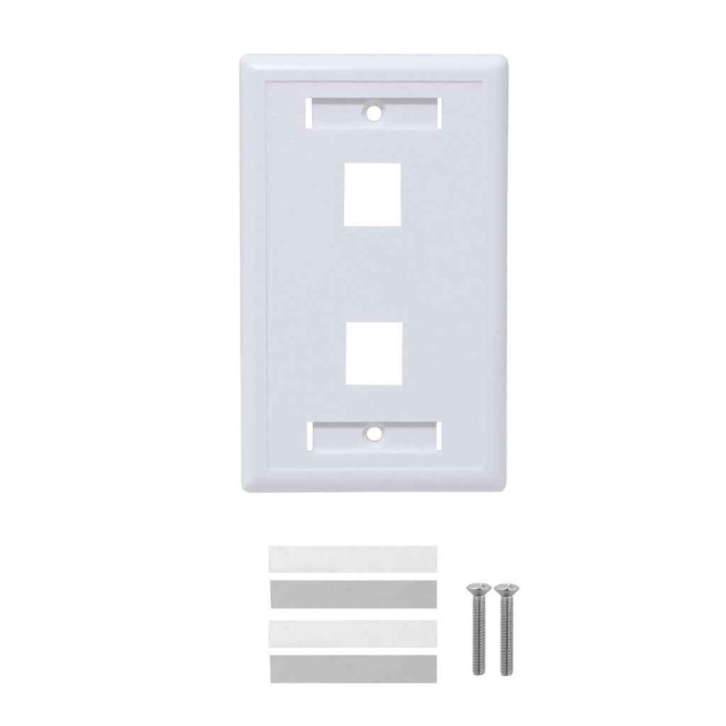 BLANCO c/Etiquetas 2-Keystone Vertical Faceplate 70x114mm