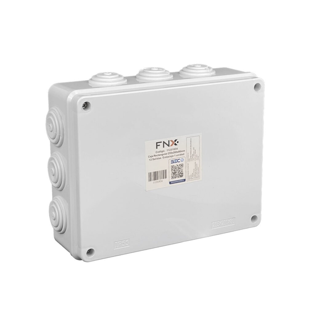MGC-5 - 255x200x80mm Caja Estanca Blanca IP55 12-Conos 4-Tornillos