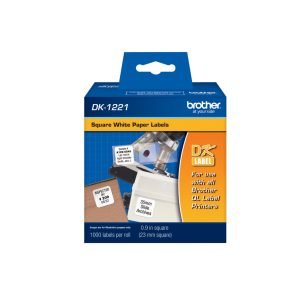 DK1221 - Brother 23x23mm 1000-Etiquetas Adhesivas Papel Blanco para-serie-QL