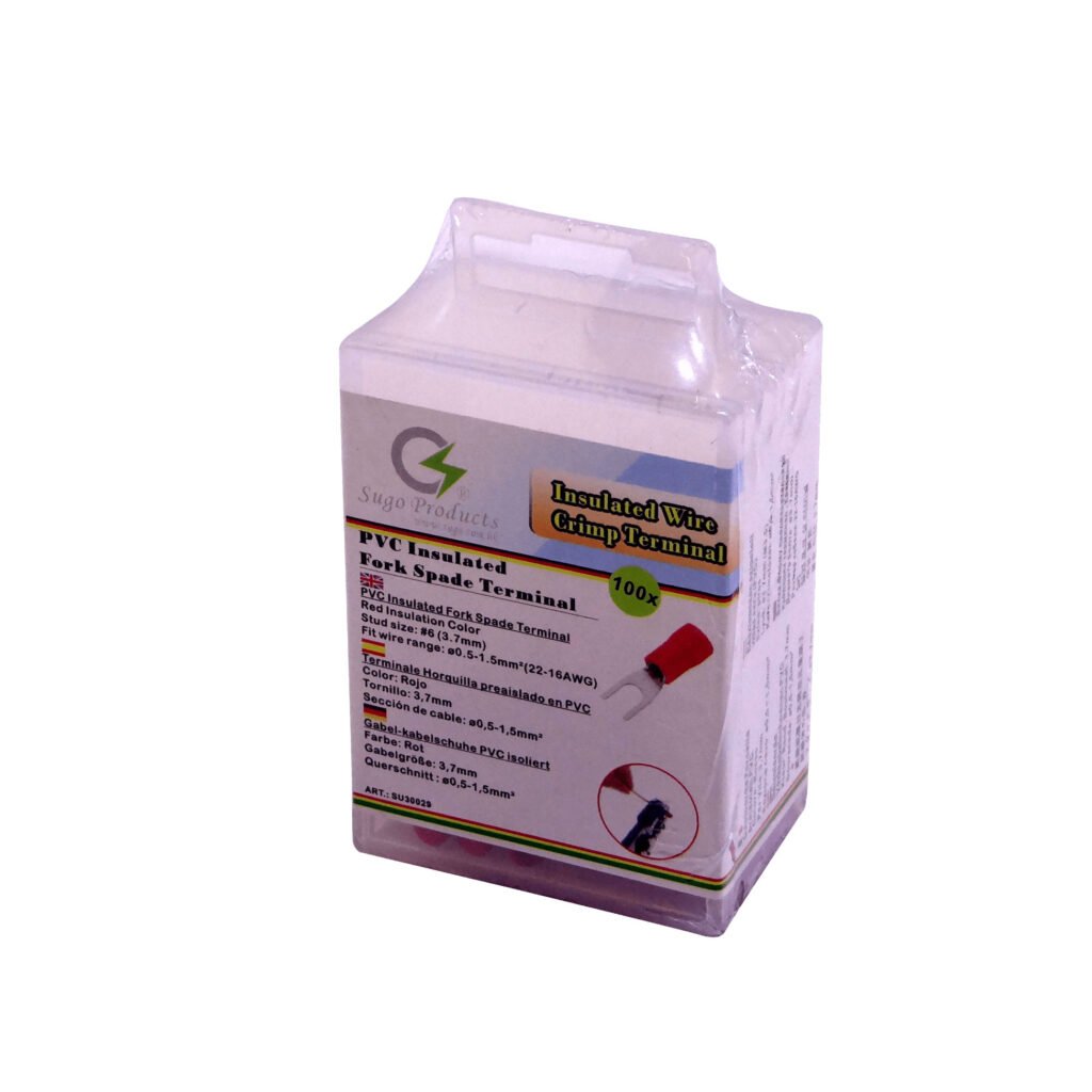 HORQ-3715 - Horquilla-3,7mm 0,5-1,5mm2 100-un Conector Rojo Aislado PVC