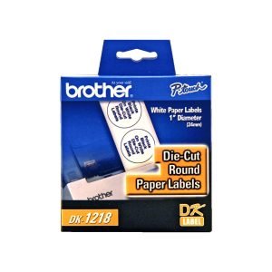 DK1218 - Brother 24mm-Diametro 1000-Etiquetas Adhesivas Papel Blanco para-QL