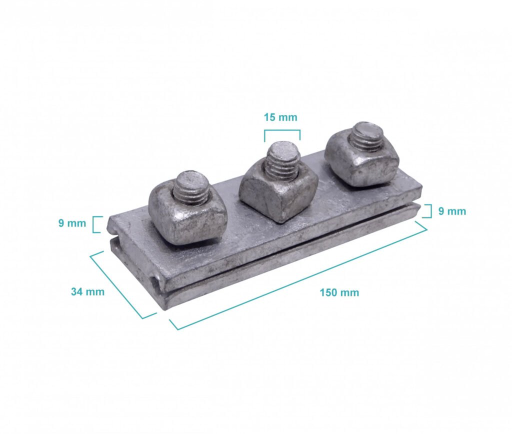 GTL00032 - Brida Sujecion 3 Pernos 5/8T/VTRC 150x34x9x15mm para Postacion