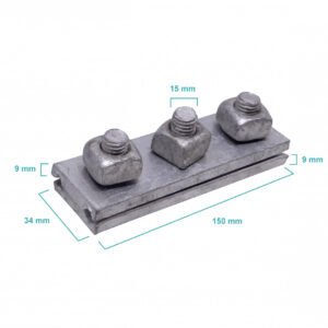 GTL00032 - Brida Sujecion 3 Pernos 5/8T/VTRC 150x34x9x15mm para Postacion