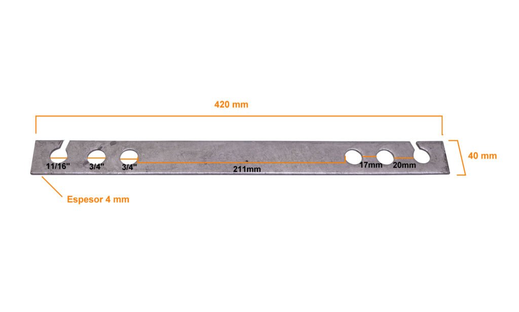 GTL00087 - Cruceta Pletina Planchuelo Acometida 420x40x4mm para Poste