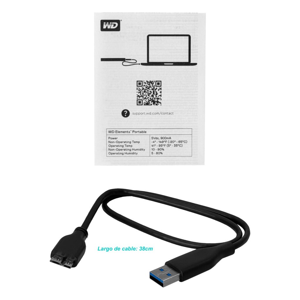 2TB-USB - WESTERNDIGITAL 2TB USB3.0 Externo Disco Duro Elements Portable 2,5pulg