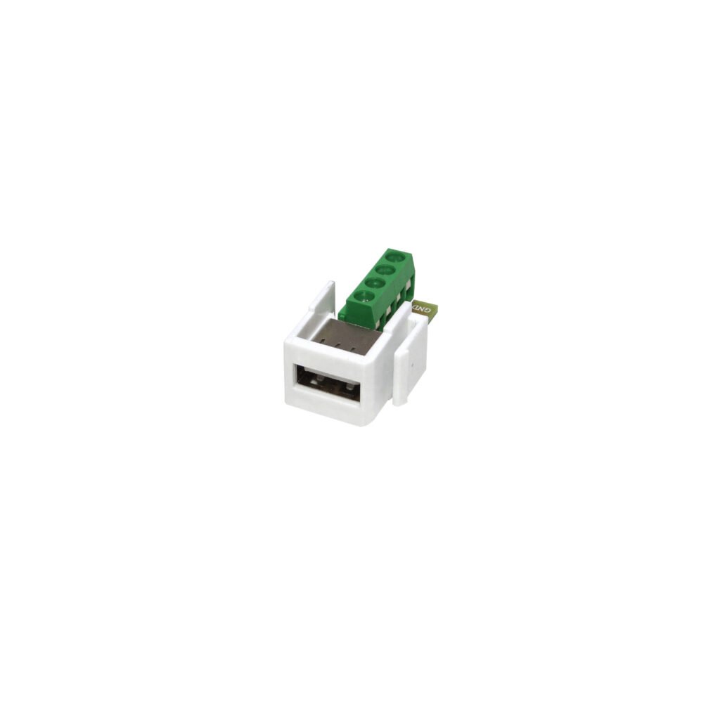 KUAT - Keystone USB-AH a Regleta 4-pin Tornillos Blanco Plastico